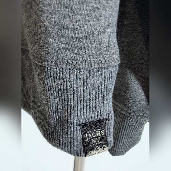 Jachs New York Crewneck Pullover Sweater Small Gray Stretch Sherpa Lined - Picture 3 of 10